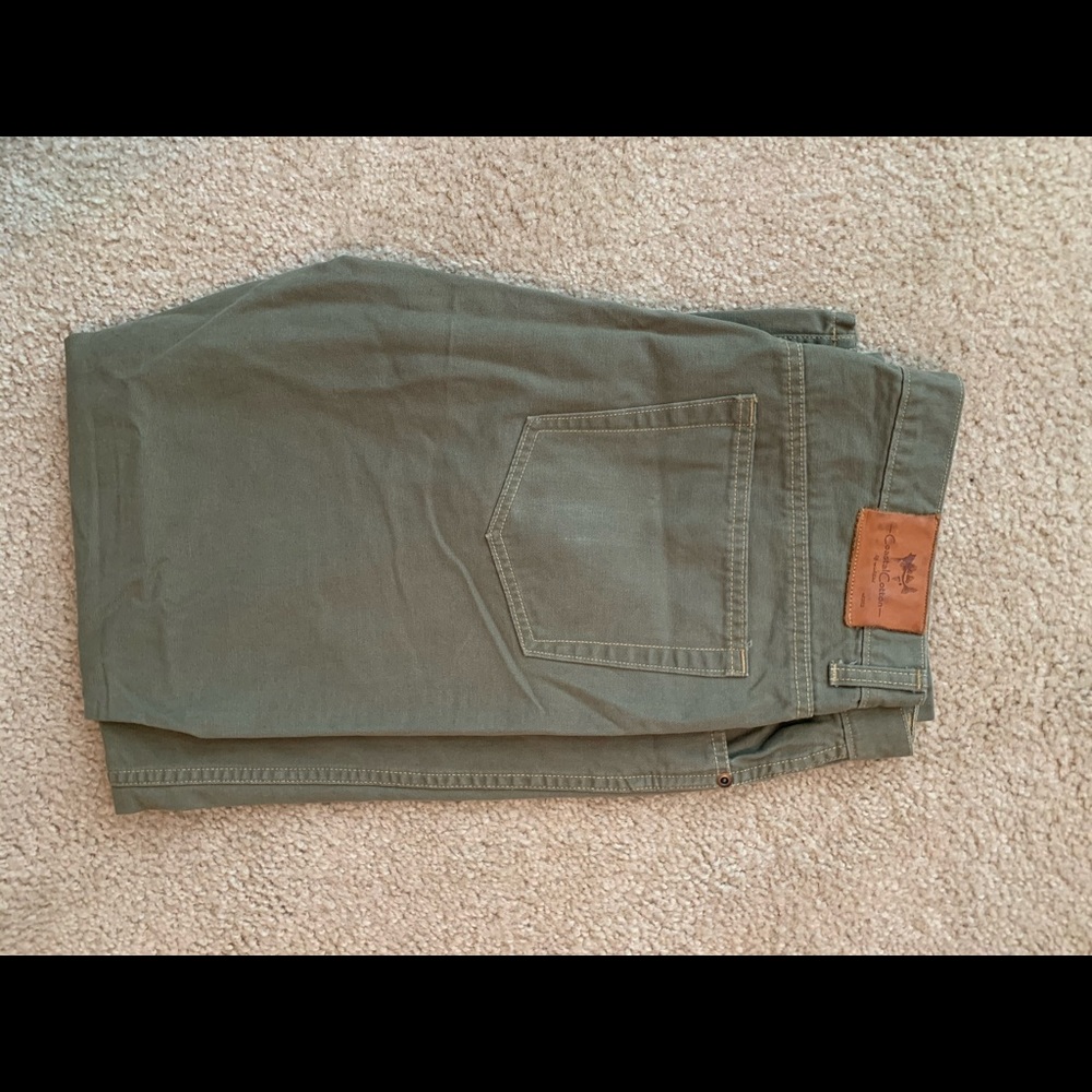Men’s Coastal Cotton 36x32 Green Casual Pants